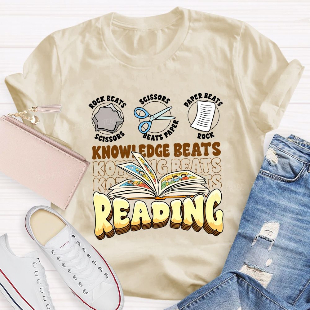 Knowledge Beats Reading Teacher T-shirt