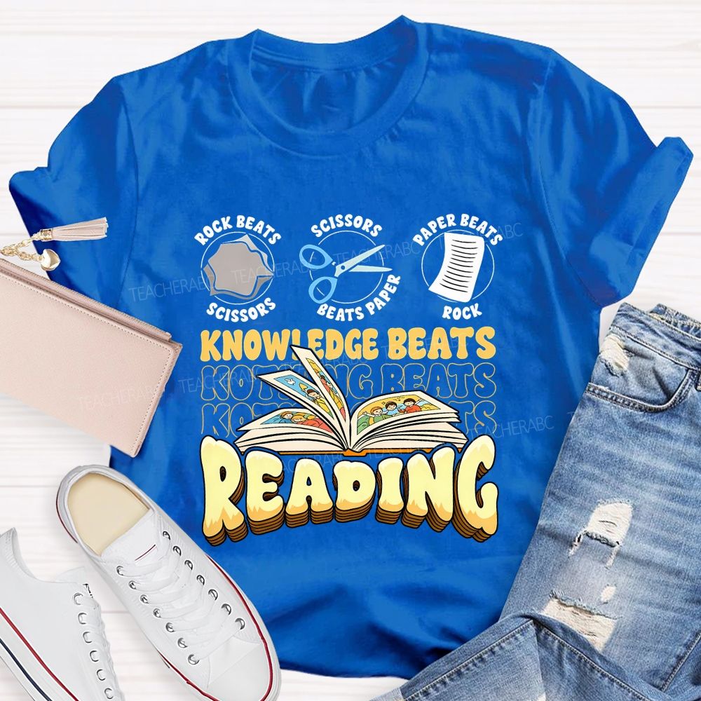 Knowledge Beats Reading Teacher T-shirt