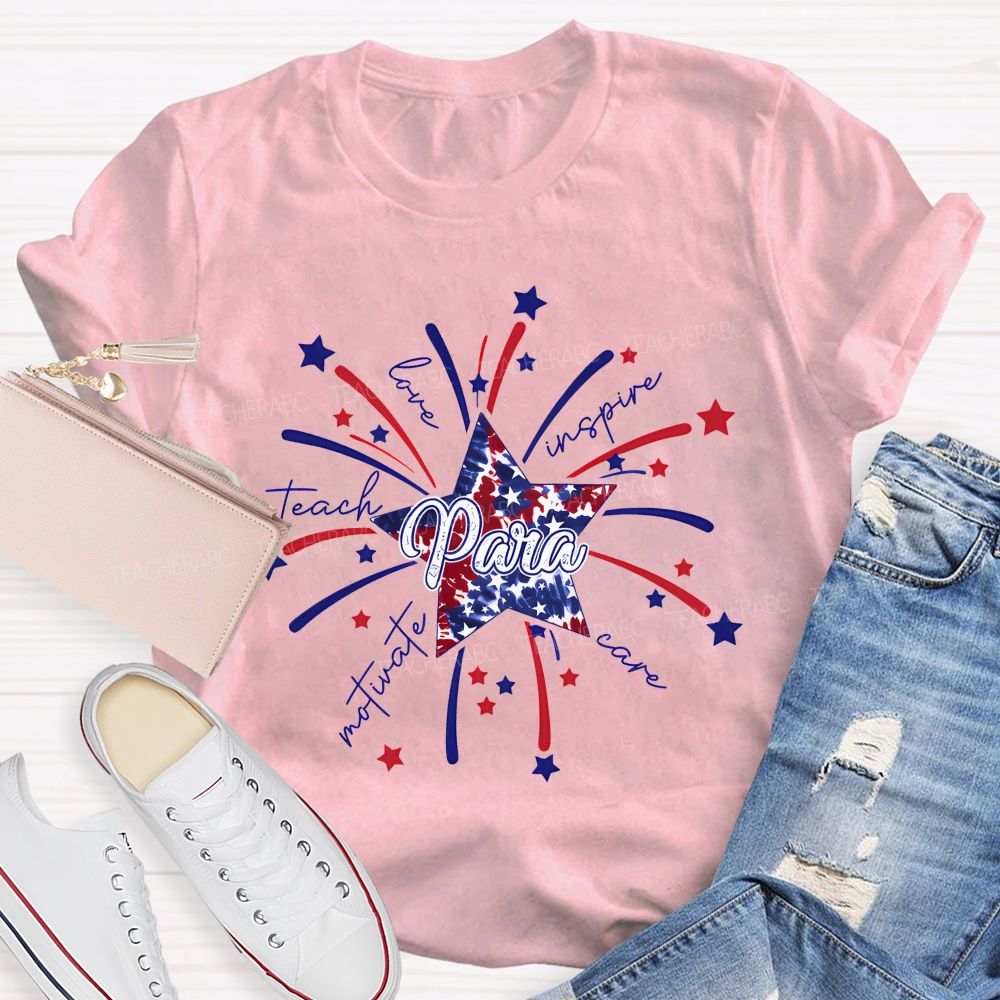 Para Teach Love Inspire Care Motivate   Teacher T-shirt