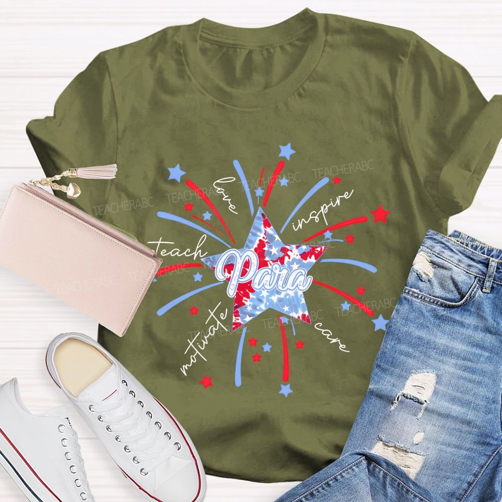 Para Teach Love Inspire Care Motivate   Teacher T-shirt