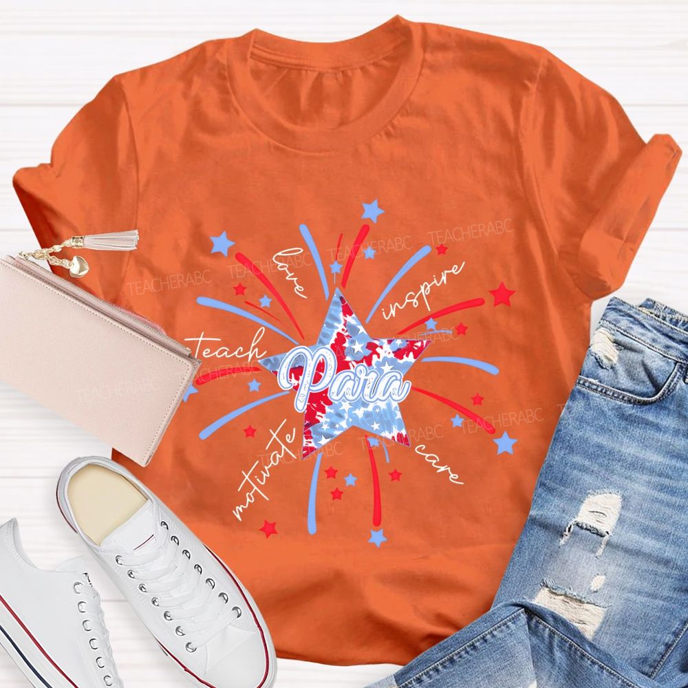 Para Teach Love Inspire Care Motivate   Teacher T-shirt