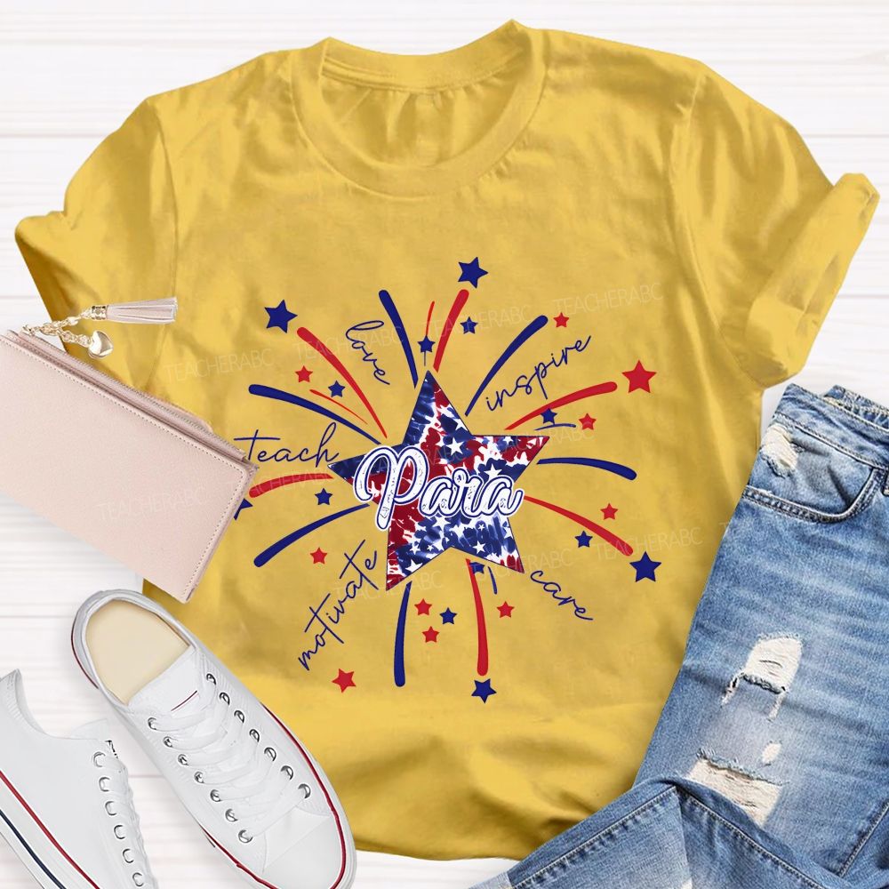 Para Teach Love Inspire Care Motivate   Teacher T-shirt