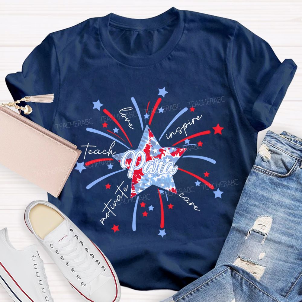 Para Teach Love Inspire Care Motivate   Teacher T-shirt
