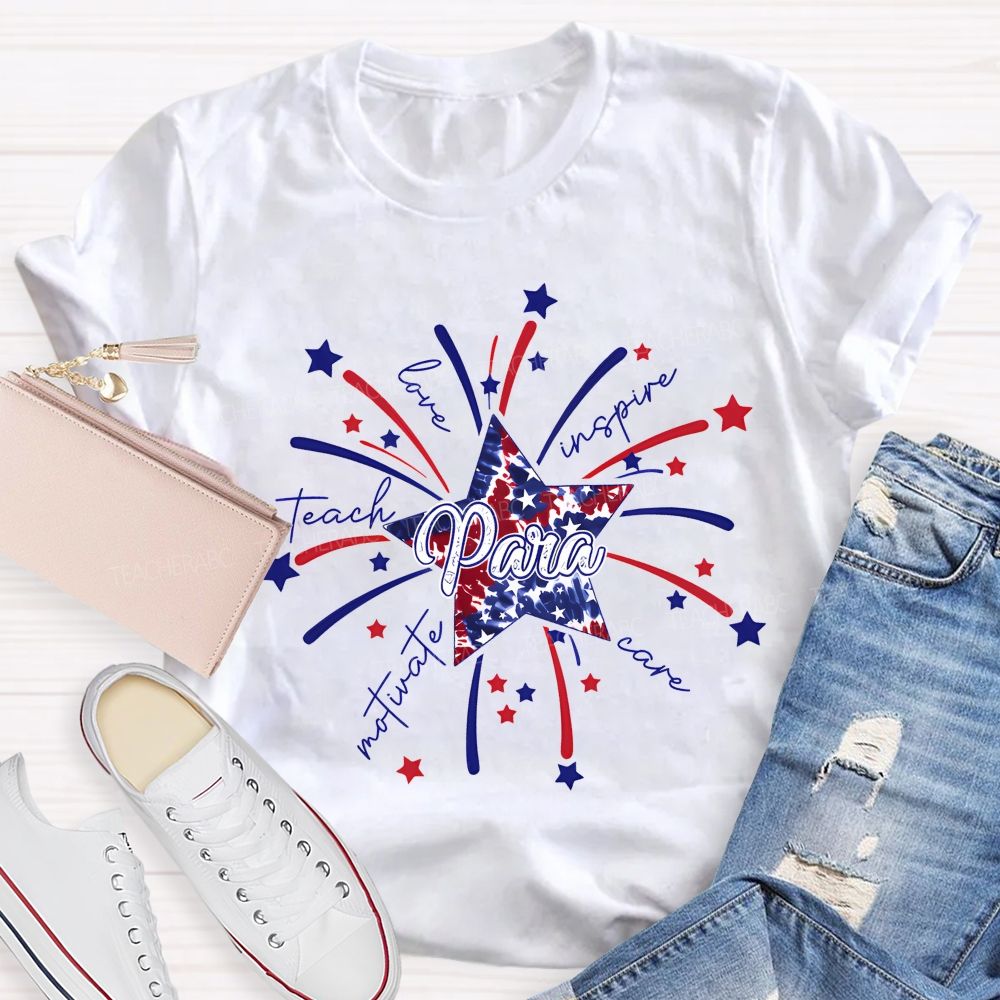 Para Teach Love Inspire Care Motivate   Teacher T-shirt