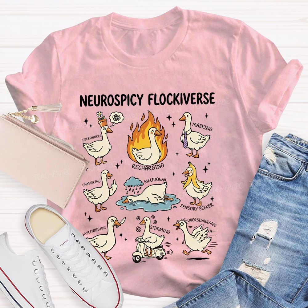 Neurospicy Flockiverse  Teacher T-shirt
