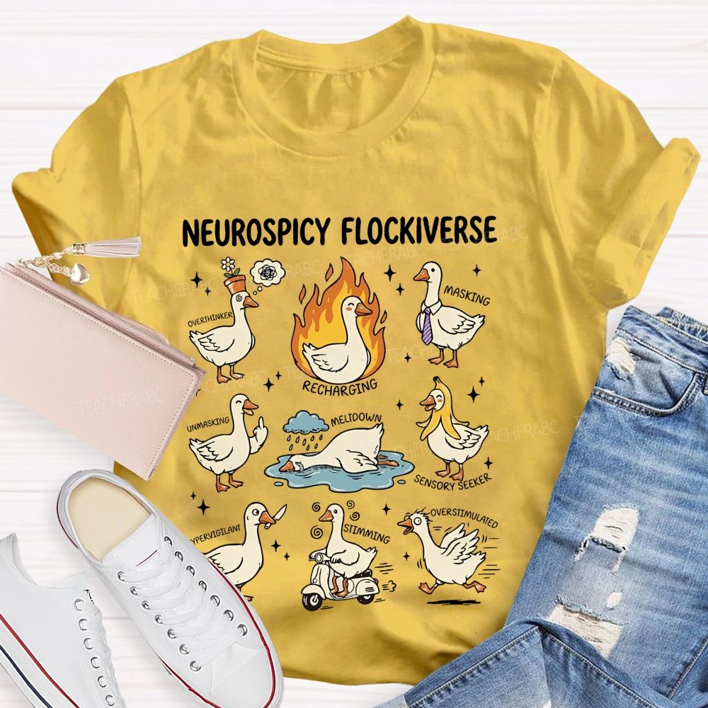 Neurospicy Flockiverse  Teacher T-shirt