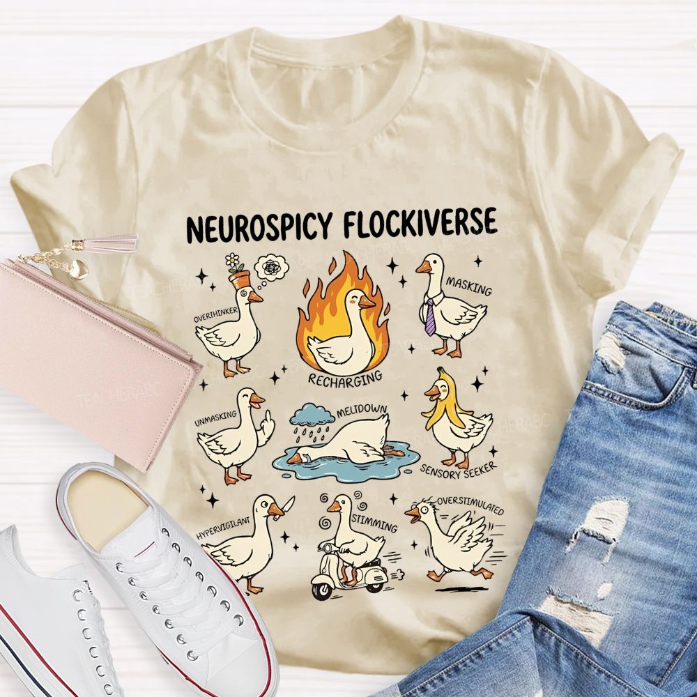 Neurospicy Flockiverse  Teacher T-shirt