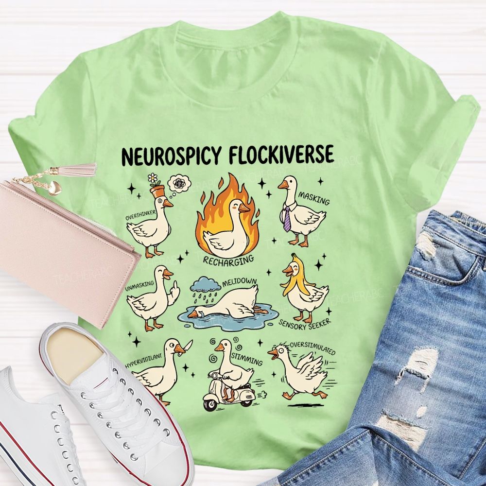 Neurospicy Flockiverse  Teacher T-shirt