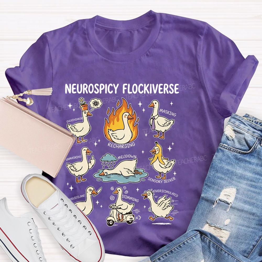 Neurospicy Flockiverse  Teacher T-shirt