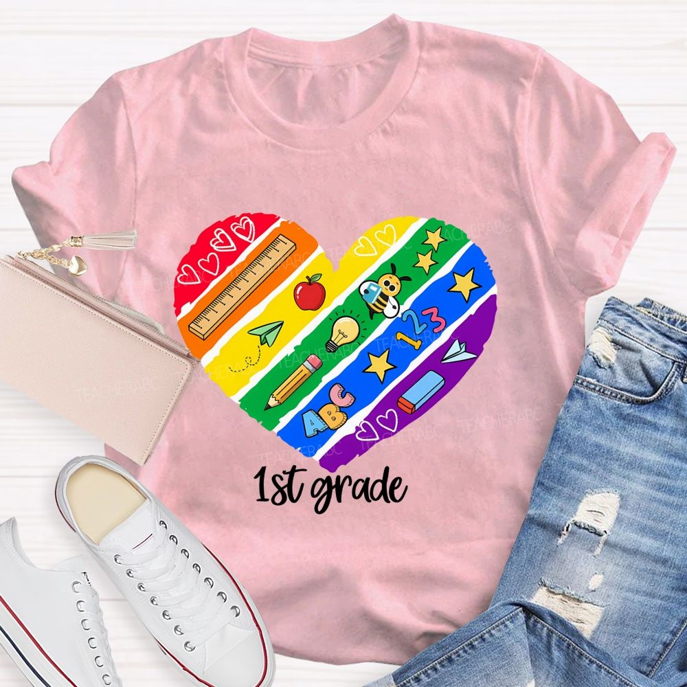 Personalized Grade Teaching First Grade Loving Every Minute Teacher T-shirt