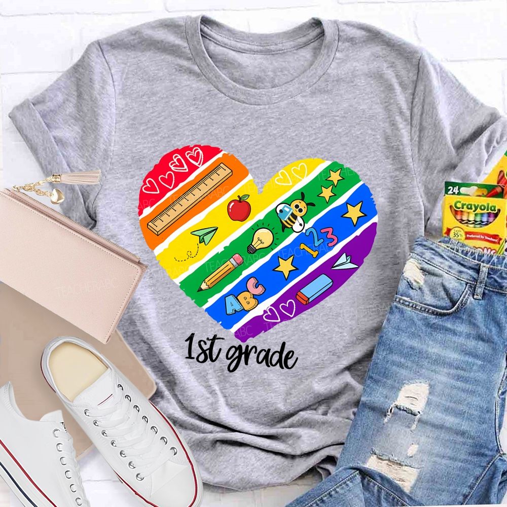 Personalized Grade Teaching First Grade Loving Every Minute Teacher T-shirt