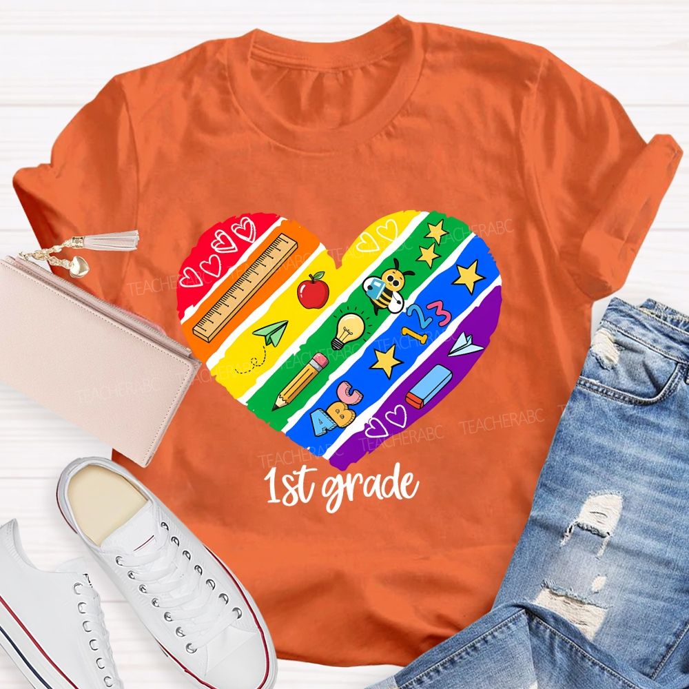 Personalized Grade Teaching First Grade Loving Every Minute Teacher T-shirt