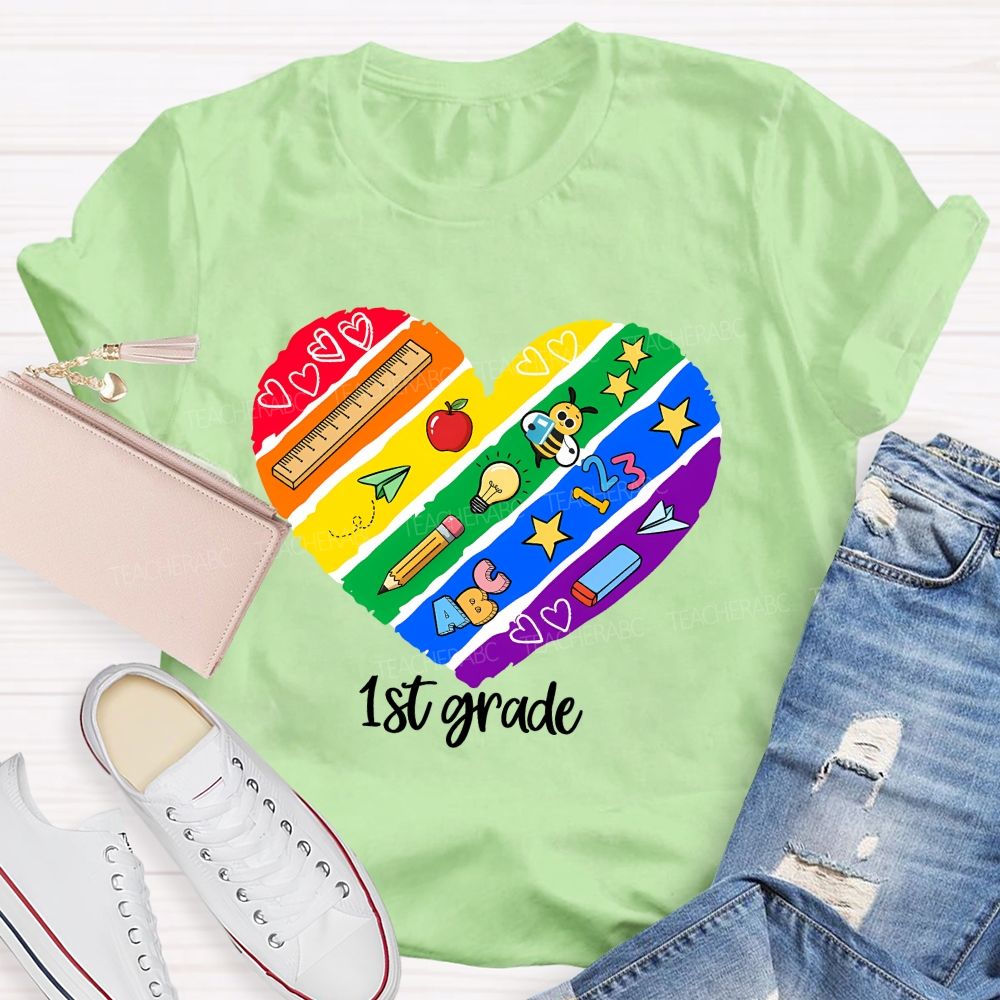 Personalized Grade Teaching First Grade Loving Every Minute Teacher T-shirt