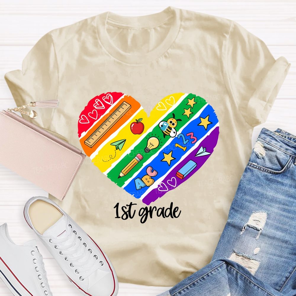 Personalized Grade Teaching First Grade Loving Every Minute Teacher T-shirt