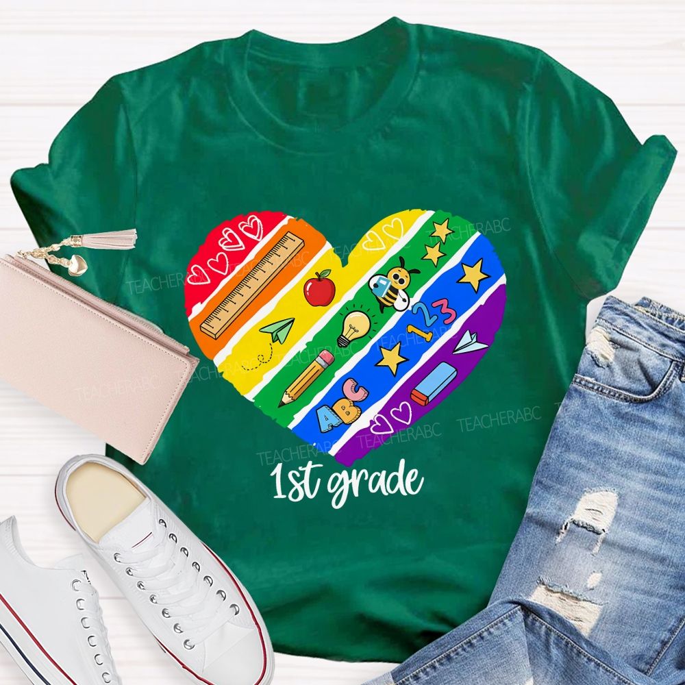 Personalized Grade Teaching First Grade Loving Every Minute Teacher T-shirt