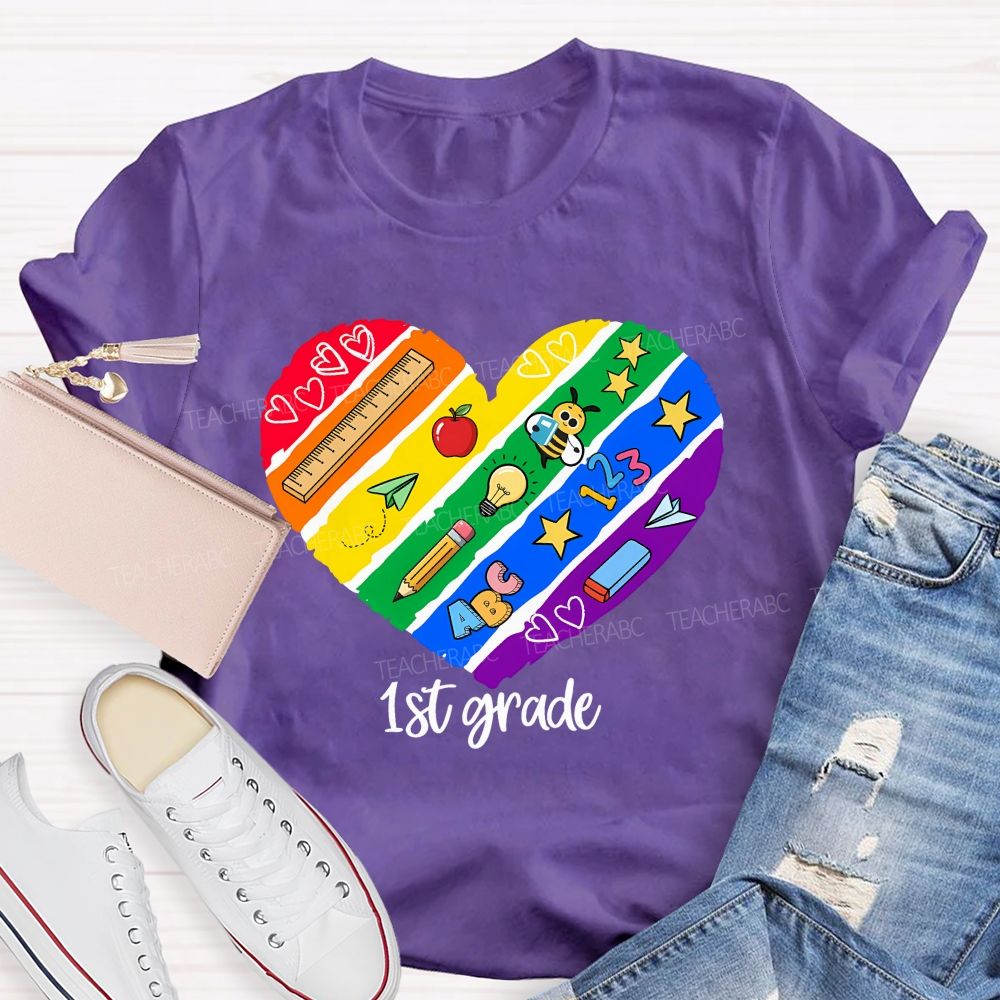 Personalized Grade Teaching First Grade Loving Every Minute Teacher T-shirt