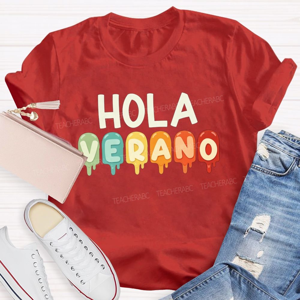 Hola Verano Summer Beach Teacher T-shirt