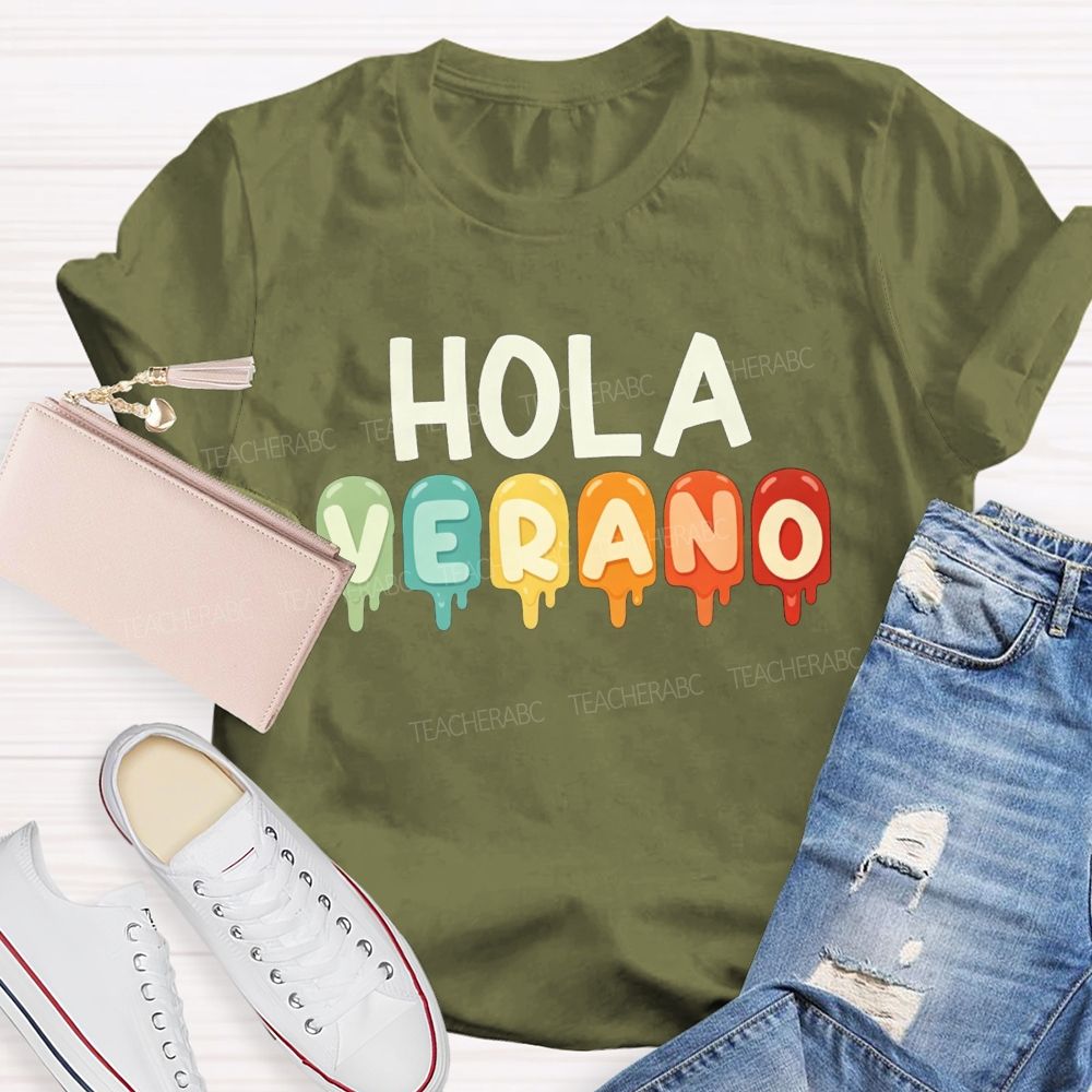 Hola Verano Summer Beach Teacher T-shirt