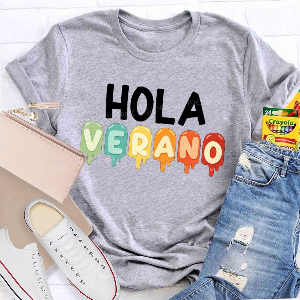 Hola Verano Summer Beach Teacher T-shirt