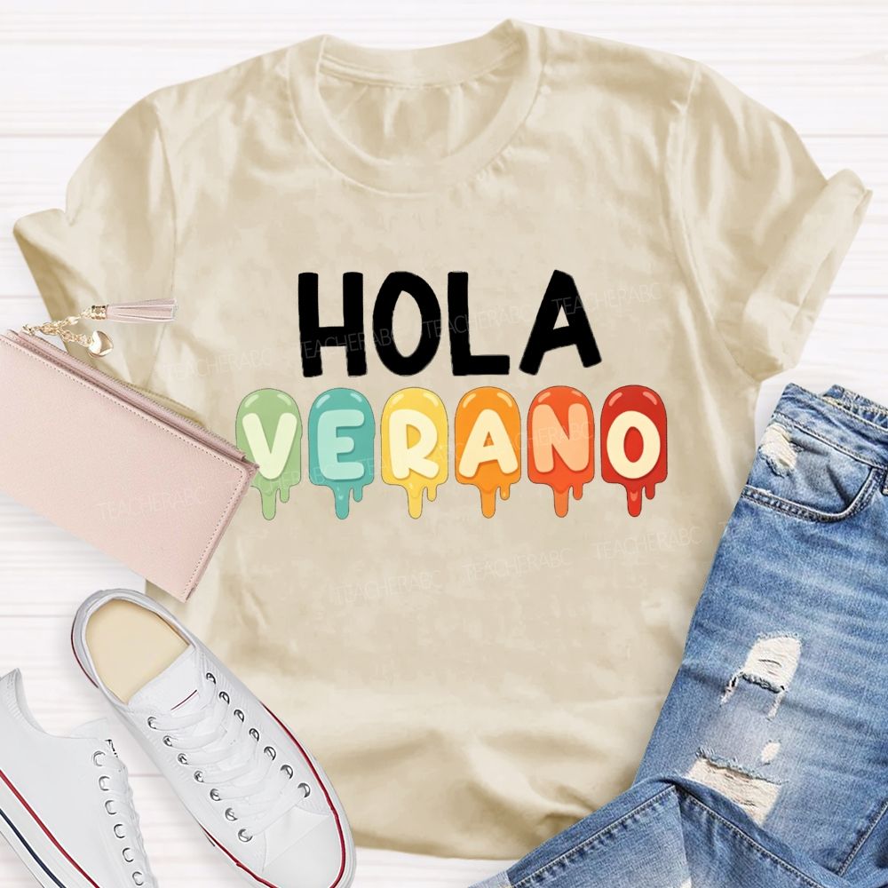 Hola Verano Summer Beach Teacher T-shirt