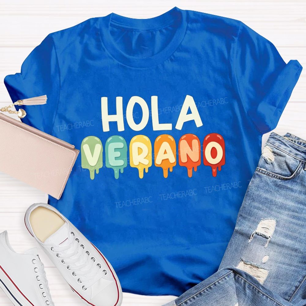 Hola Verano Summer Beach Teacher T-shirt