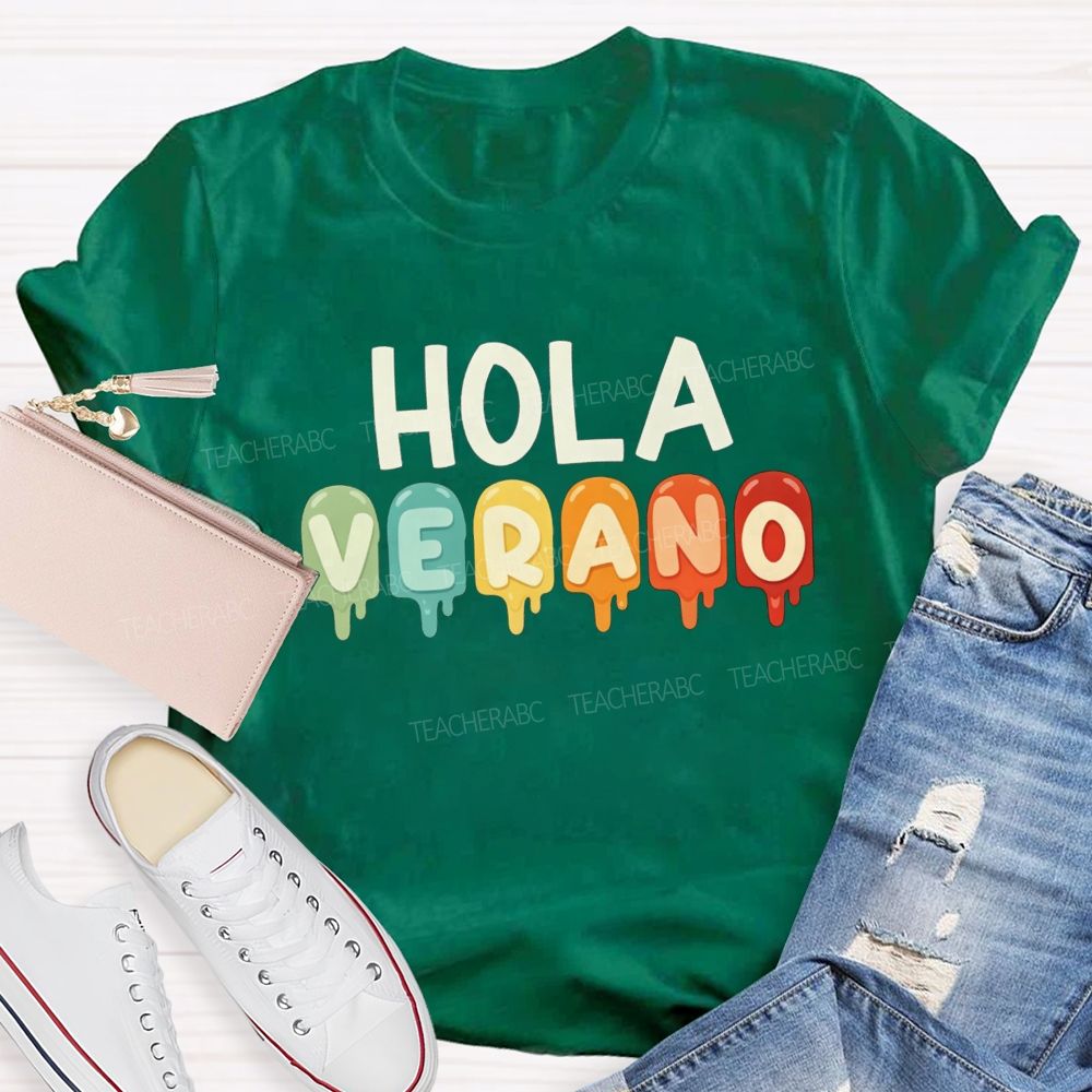 Hola Verano Summer Beach Teacher T-shirt