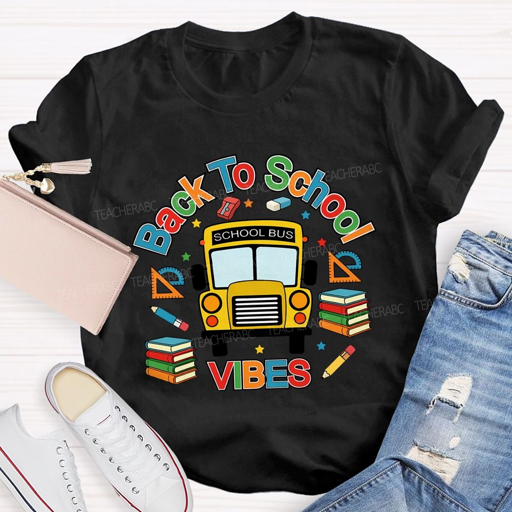 Back To School School Bus Vibes Teacher T-shirt