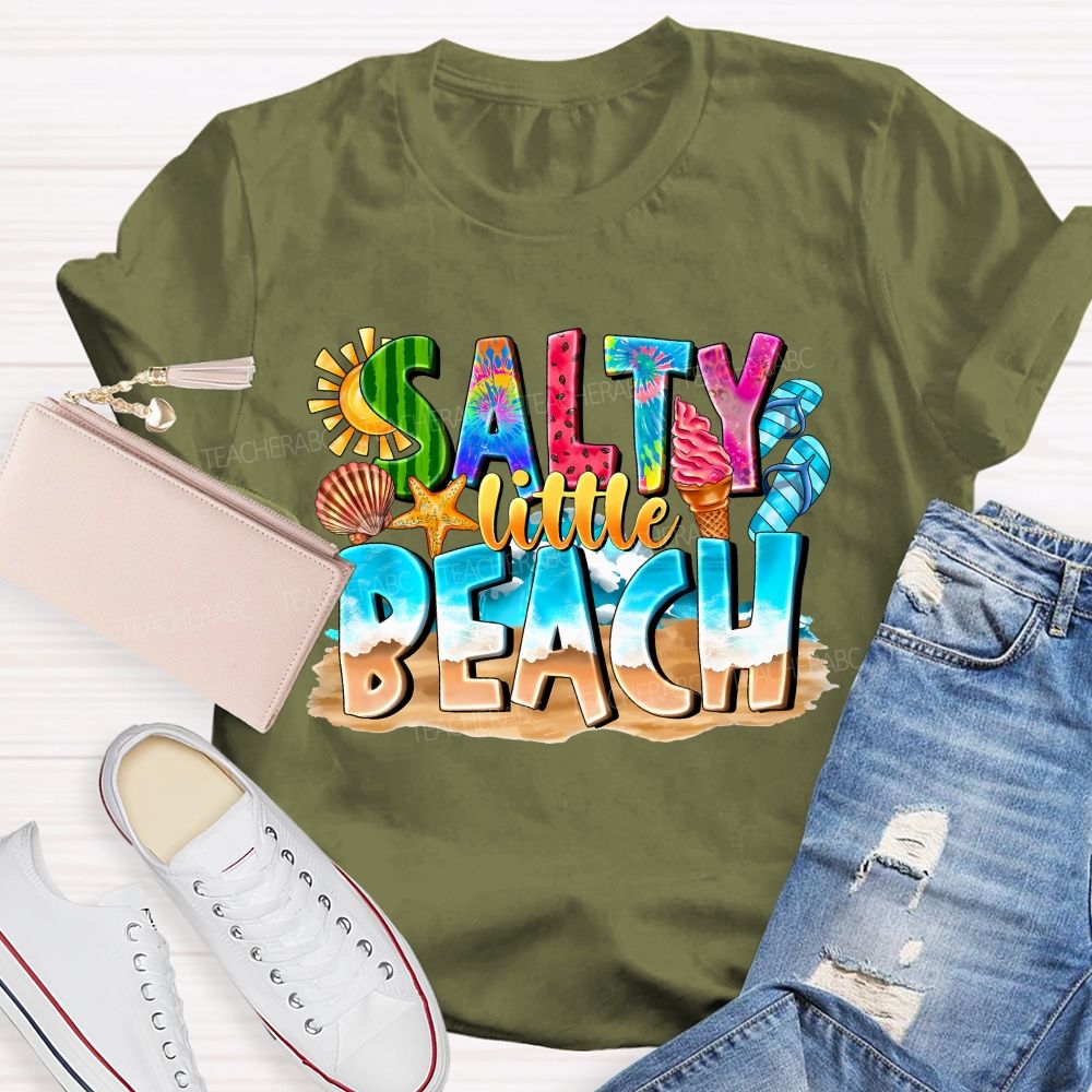 Salty Little Beach Summer Vibes Teacher T-shirt
