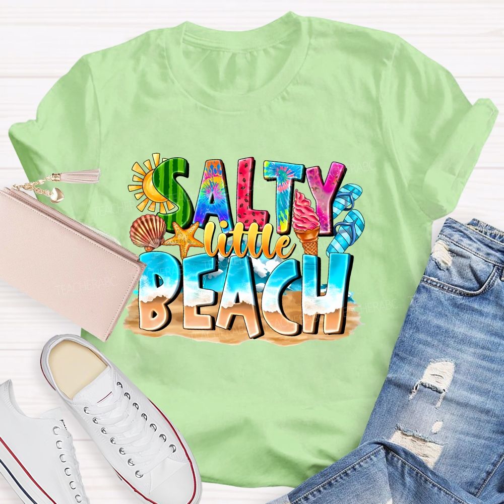 Salty Little Beach Summer Vibes Teacher T-shirt