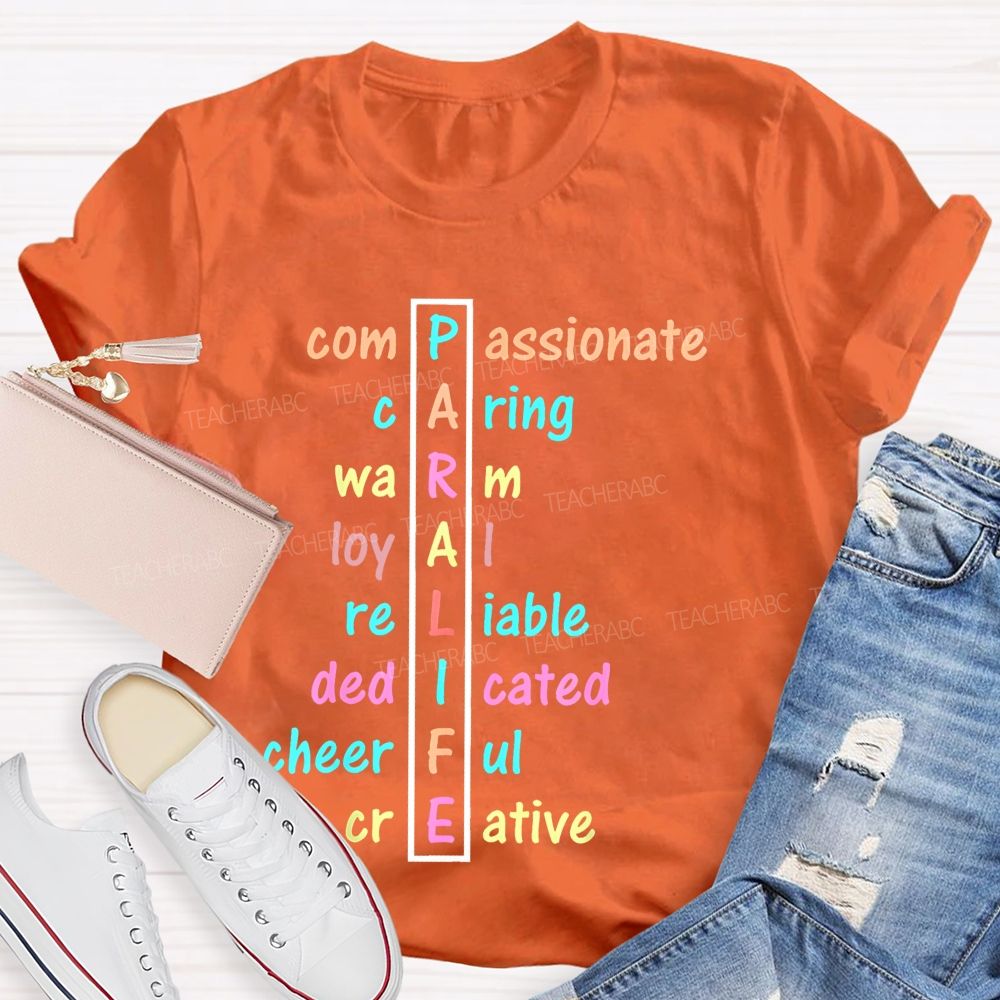 Paralife Compassionate Caring  Teacher T-shirt