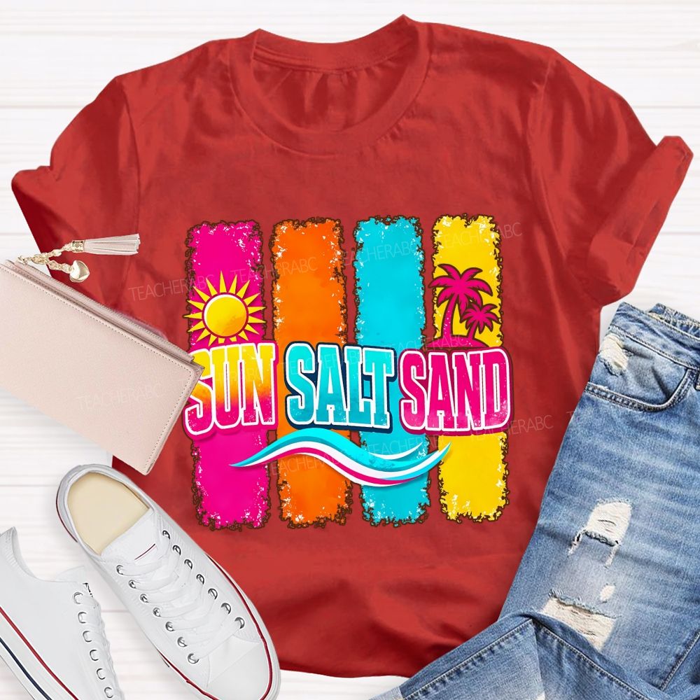 Beach Vibes Sun Salt Sand Teacher T-shirt