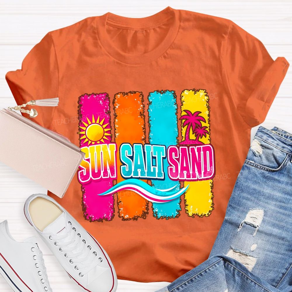 Beach Vibes Sun Salt Sand Teacher T-shirt
