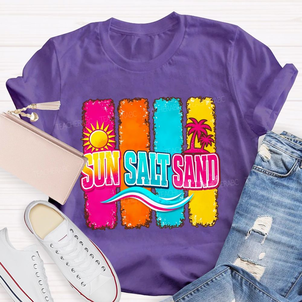 Beach Vibes Sun Salt Sand Teacher T-shirt