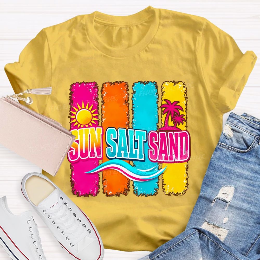 Beach Vibes Sun Salt Sand Teacher T-shirt