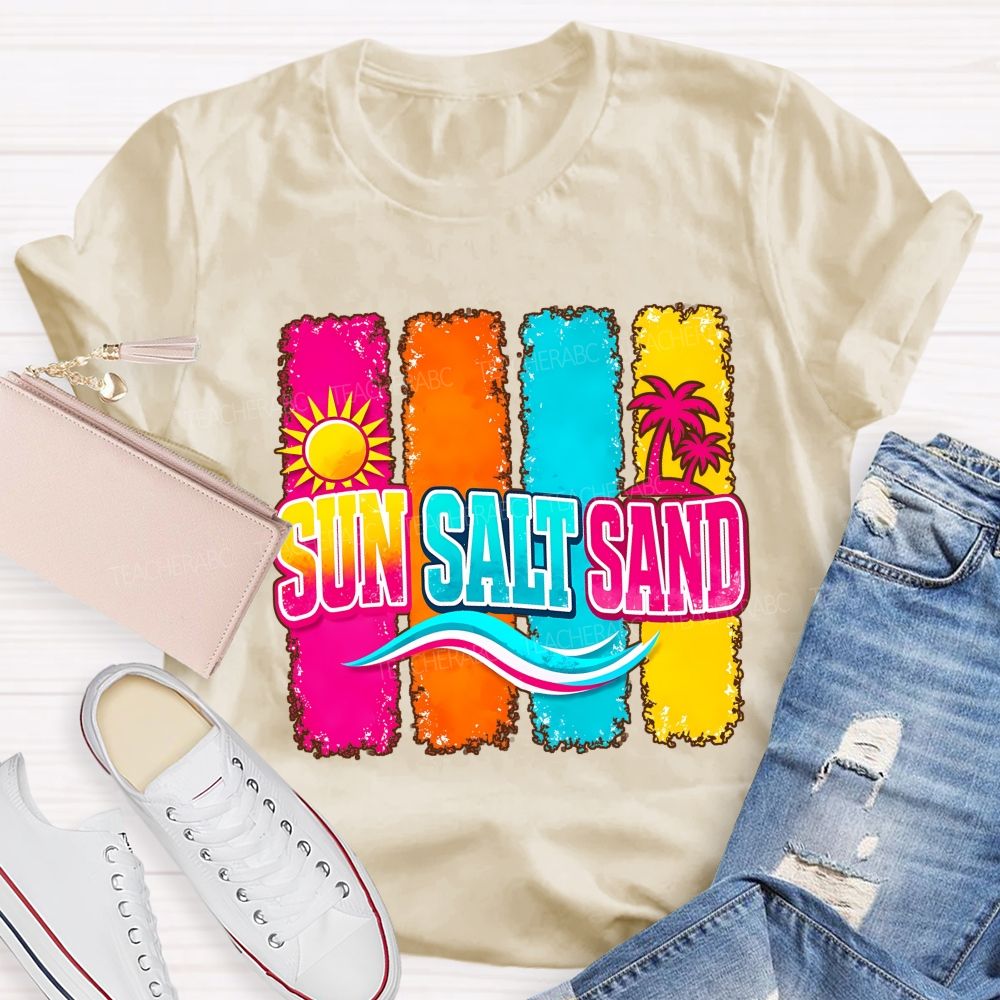 Beach Vibes Sun Salt Sand Teacher T-shirt