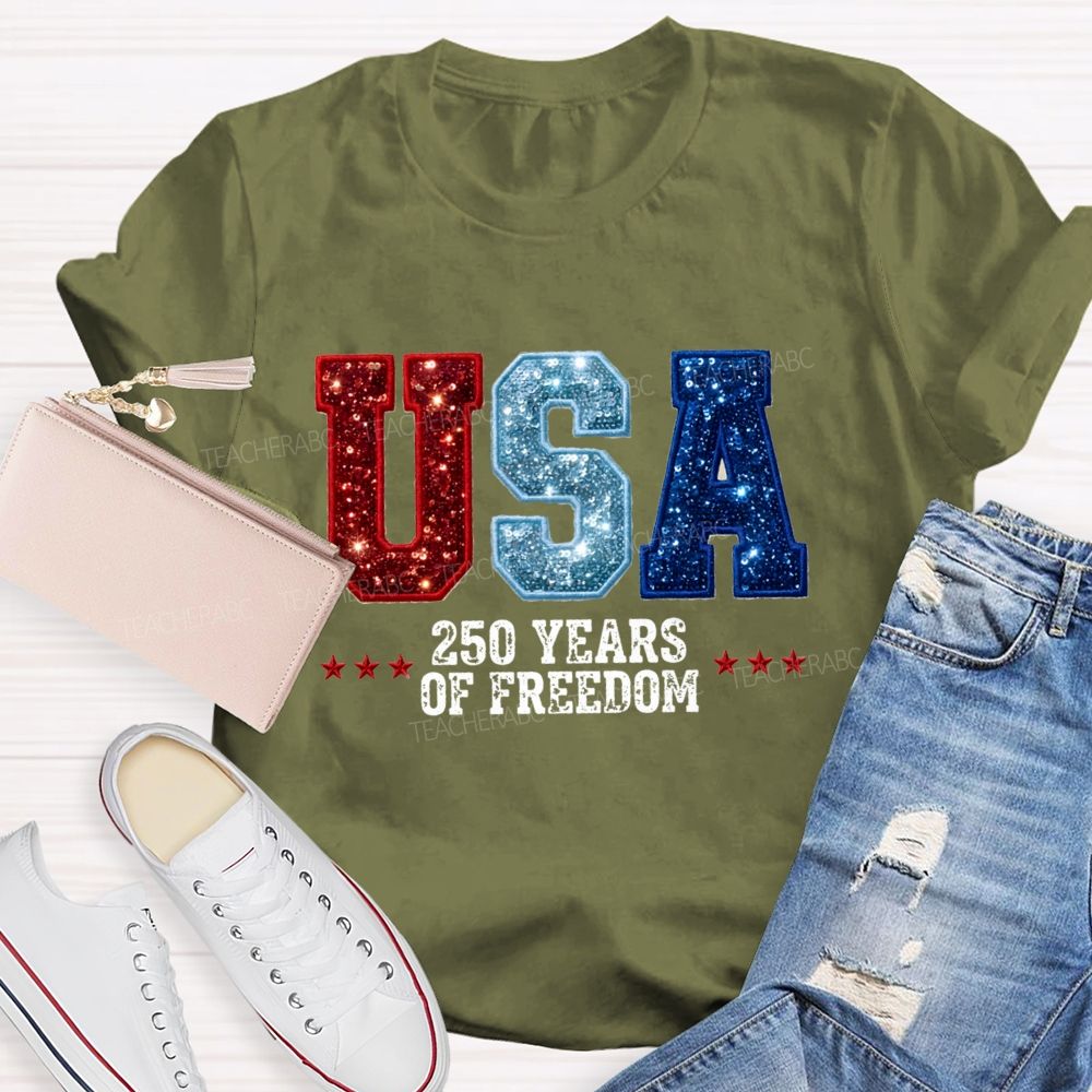 USA 250 Yeas Of Freedom Teacher T-Shirt