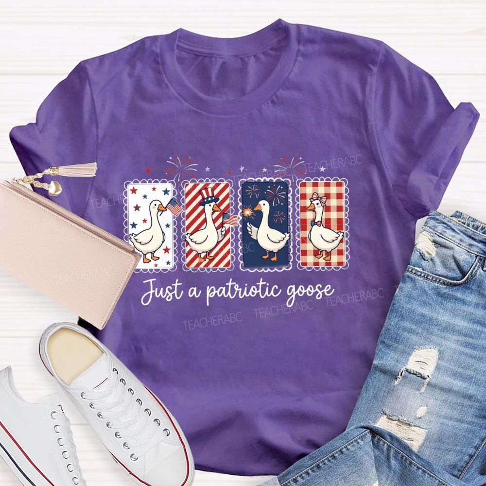 Just A Patriotic Goose Teacher T-shirt