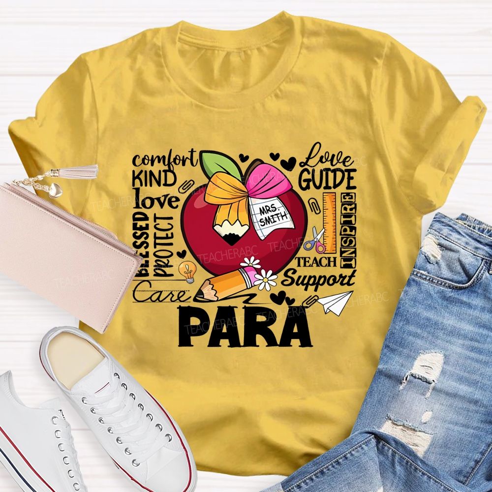 Para Comfort Love Care Support Protect Teach Teacher T-shirt