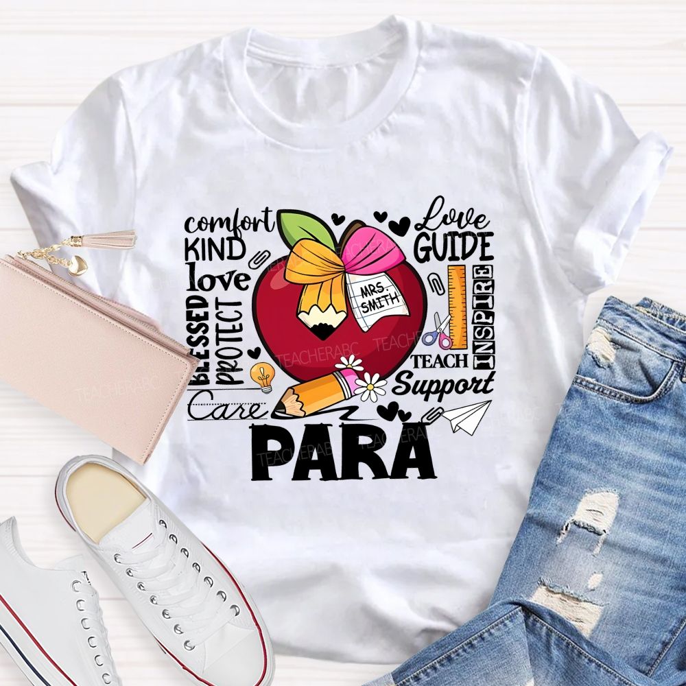 Para Comfort Love Care Support Protect Teach Teacher T-shirt