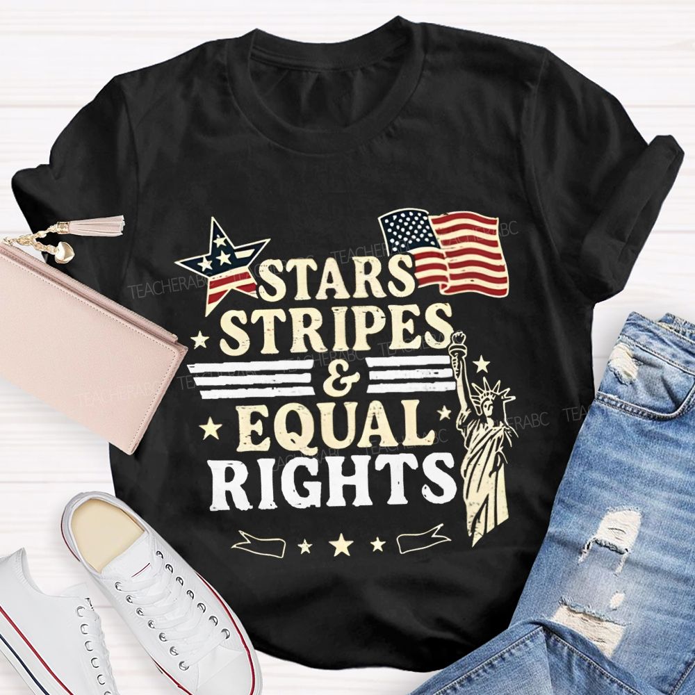 Stars Stripes And Equal Rights Teacher T-shirt