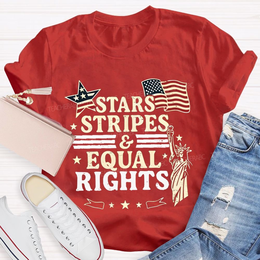 Stars Stripes And Equal Rights Teacher T-shirt
