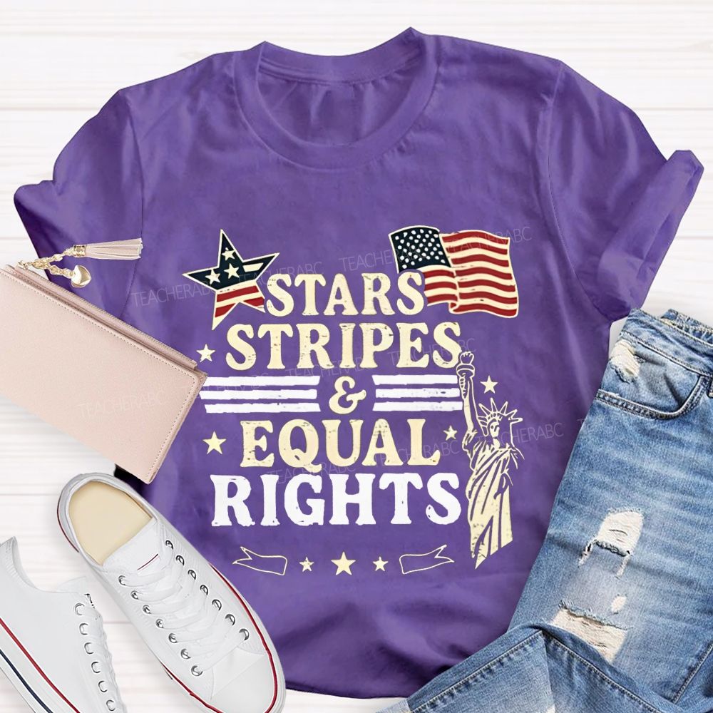 Stars Stripes And Equal Rights Teacher T-shirt