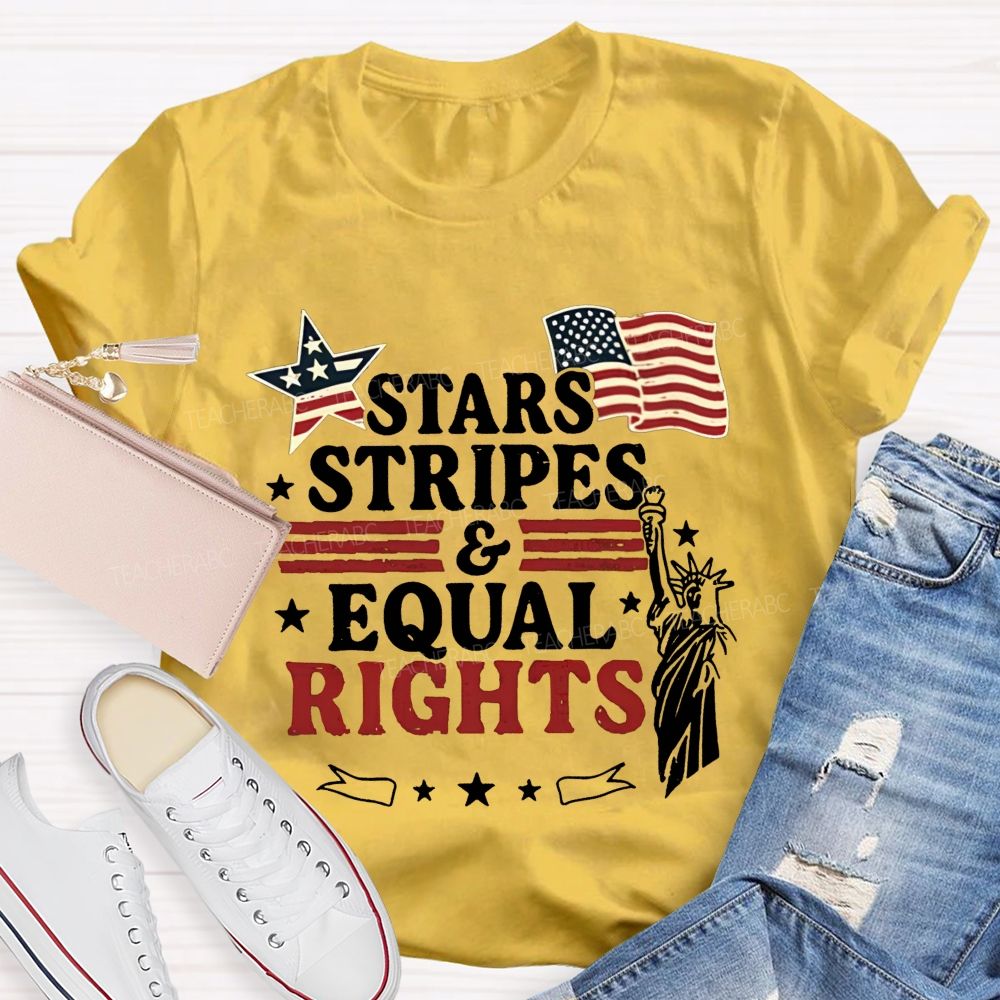 Stars Stripes And Equal Rights Teacher T-shirt