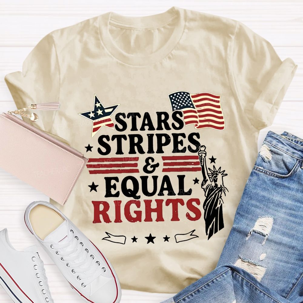 Stars Stripes And Equal Rights Teacher T-shirt