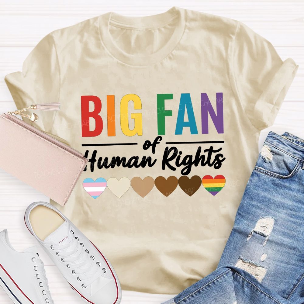 Big Fan Of Human Rights And Color Heart T-shirt