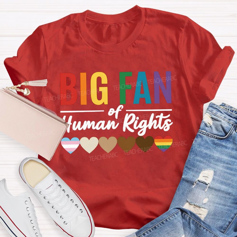 Big Fan Of Human Rights And Color Heart T-shirt