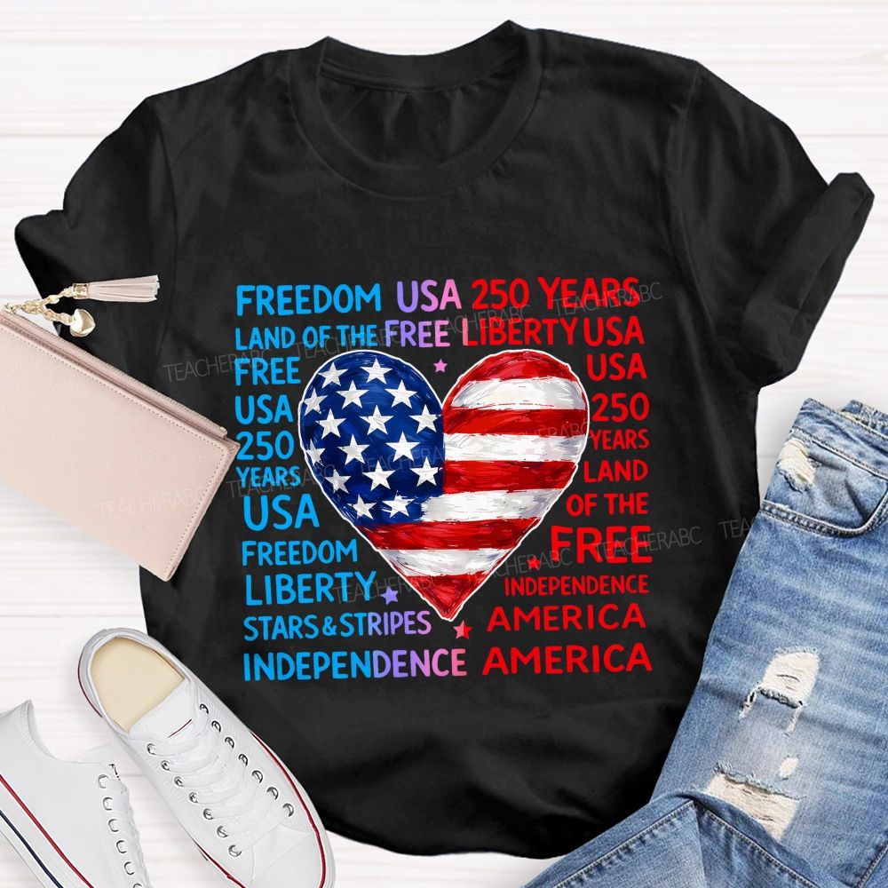 American Heart American Freedom Teacher T-shirt