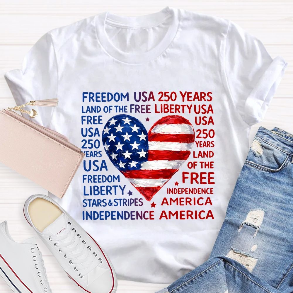 American Heart American Freedom Teacher T-shirt