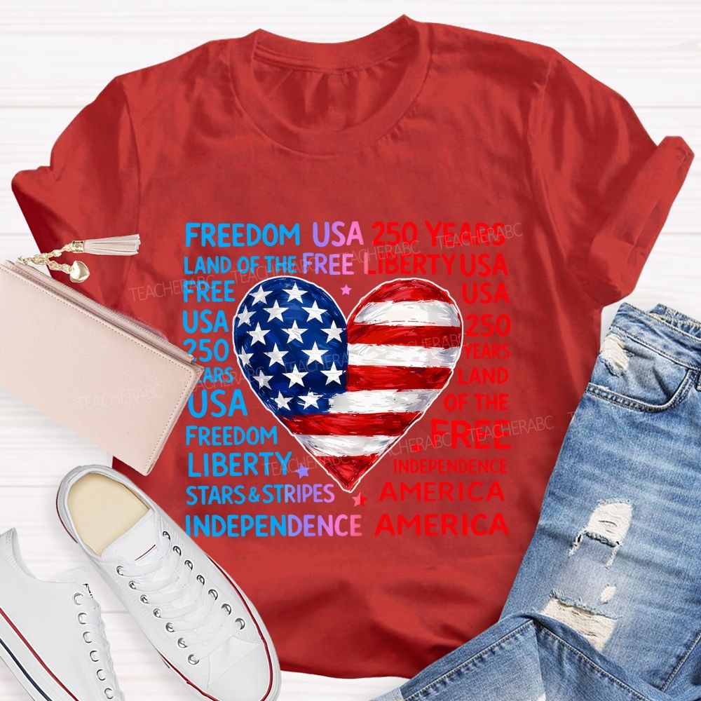 American Heart American Freedom Teacher T-shirt