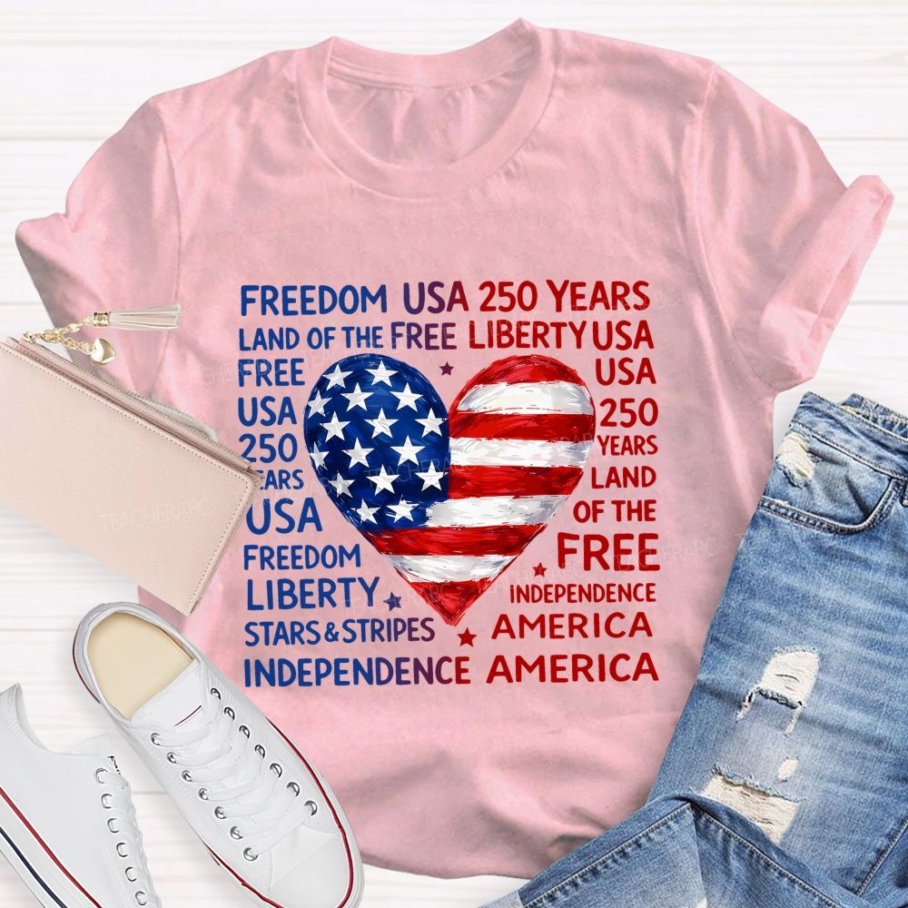 American Heart American Freedom Teacher T-shirt